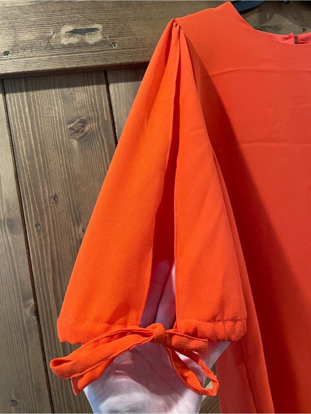 Mossimo Bright Orange Tie-Sleeve Women's Dress - Picture 3 of 8